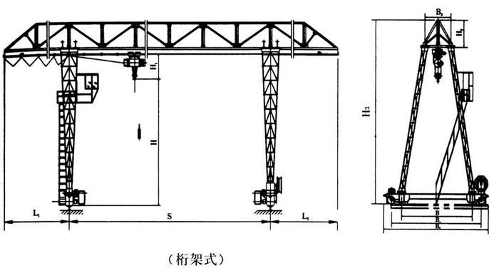 mhh型電動葫蘆桁架門式起重機